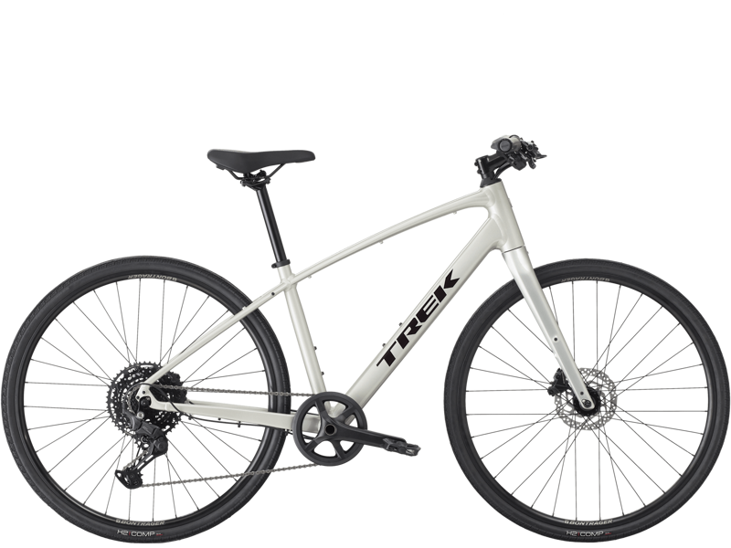 Trek FX 3 Stepover Gen 4 Hybrid Bike in Lunar Silver